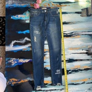 Zara girls distressed skinny jeans